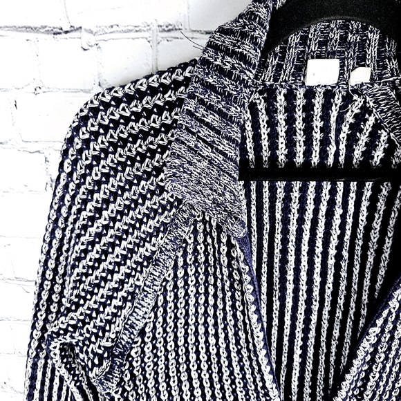 GAP | collar toggle close navy heavy knit long cardigan - Picture 2 of 11
